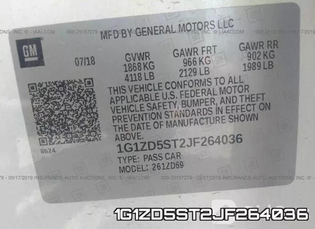 1G1ZD5ST2JF264036 фото 10