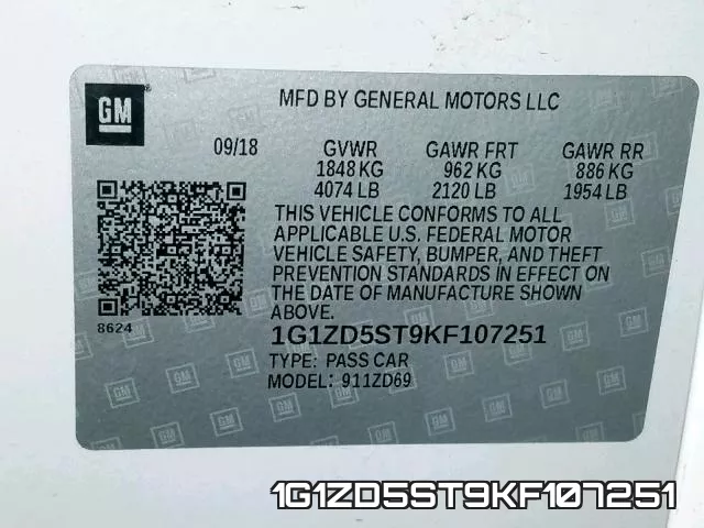 1G1ZD5ST9KF107251 фото 2