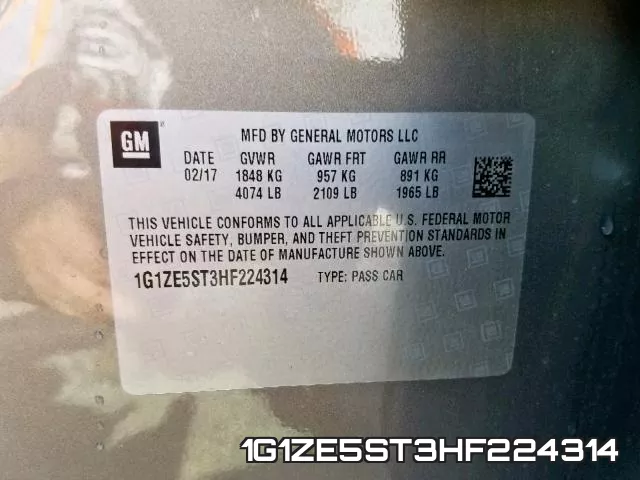 1G1ZE5ST3HF224314 фото 2