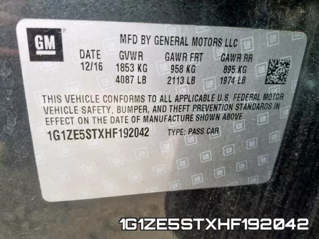 1G1ZE5STXHF192042 фото 2