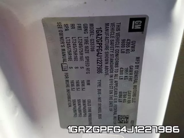 1GAZGPFG4J1227986 фото 2