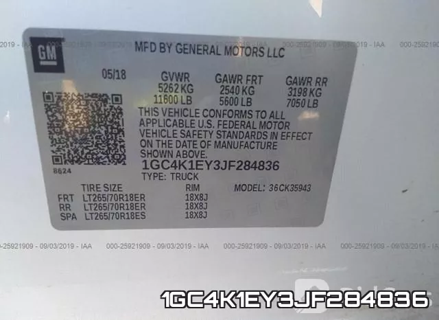 1GC4K1EY3JF284836 фото 10
