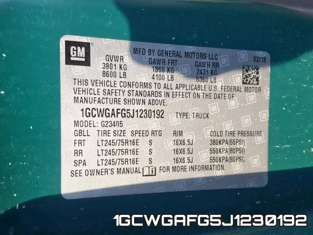 1GCWGAFG5J1230192 фото 2