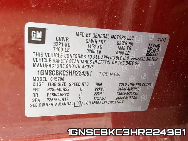 1GNSCBKC3HR224381 фото 2