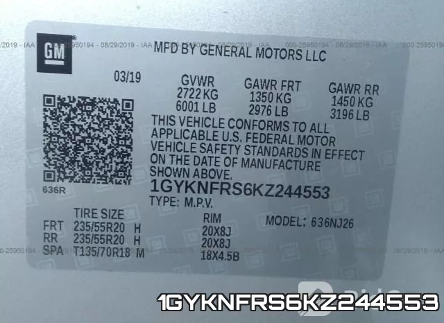 1GYKNFRS6KZ244553 фото 10