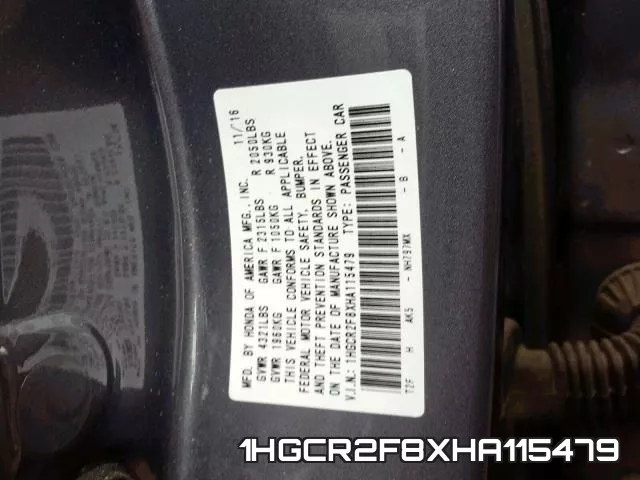 1HGCR2F8XHA115479 фото 2