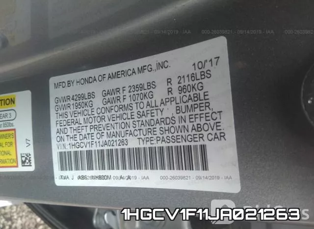 1HGCV1F11JA021263 фото 10