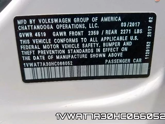 1VWAT7A30HC066052 фото 2