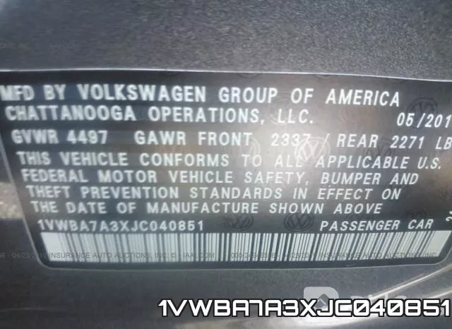 1VWBA7A3XJC040851 фото 10