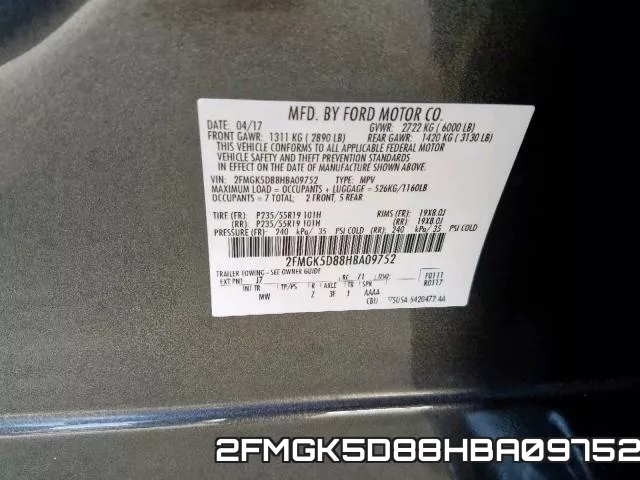 2FMGK5D88HBA09752 фото 2