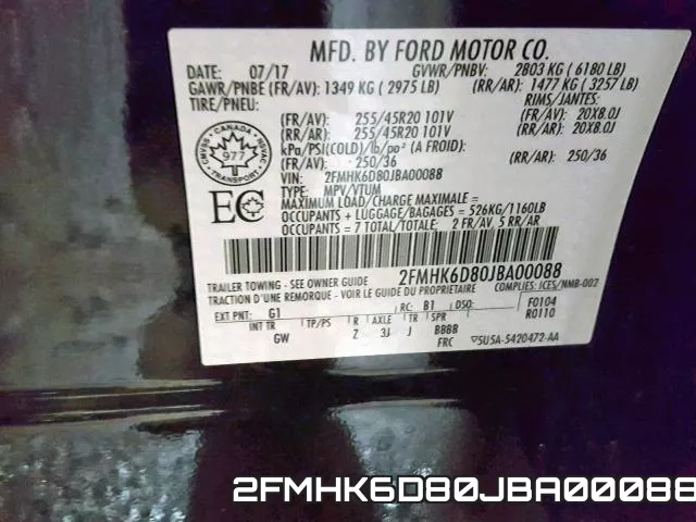 2FMHK6D80JBA00088 фото 2