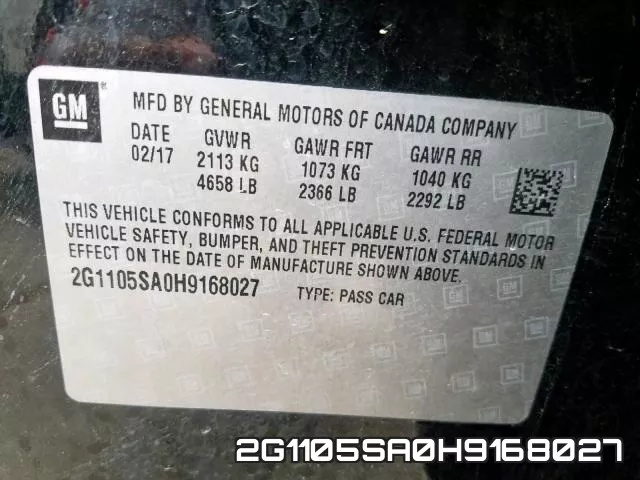 2G1105SA0H9168027 фото 2