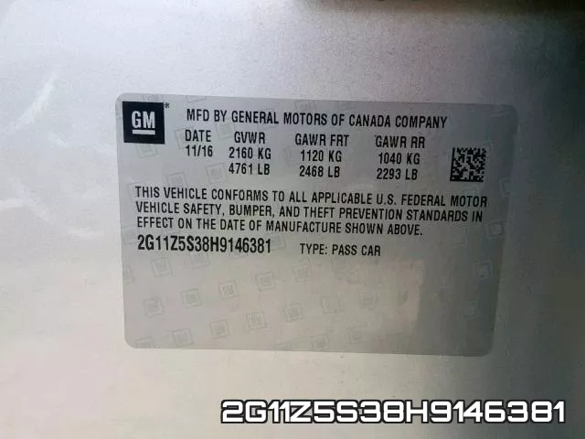 2G11Z5S38H9146381 фото 2