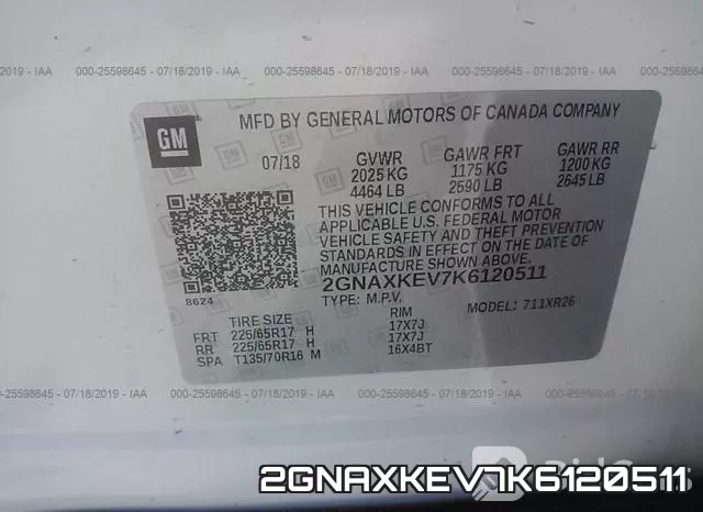 2GNAXKEV7K6120511 фото 10