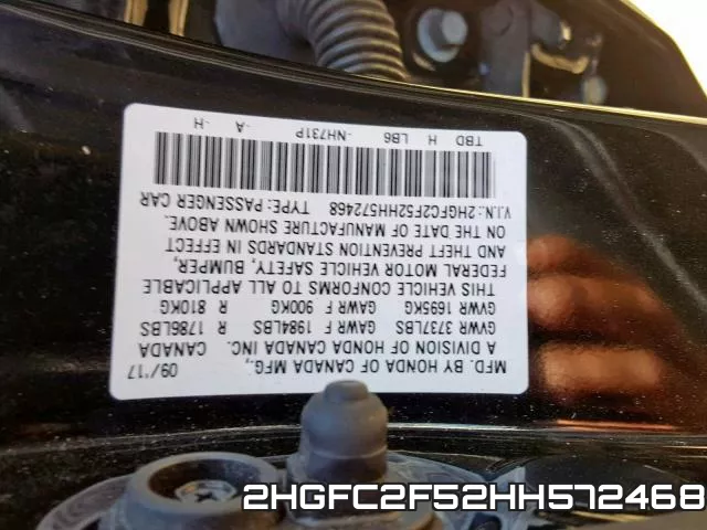 2HGFC2F52HH572468 фото 2