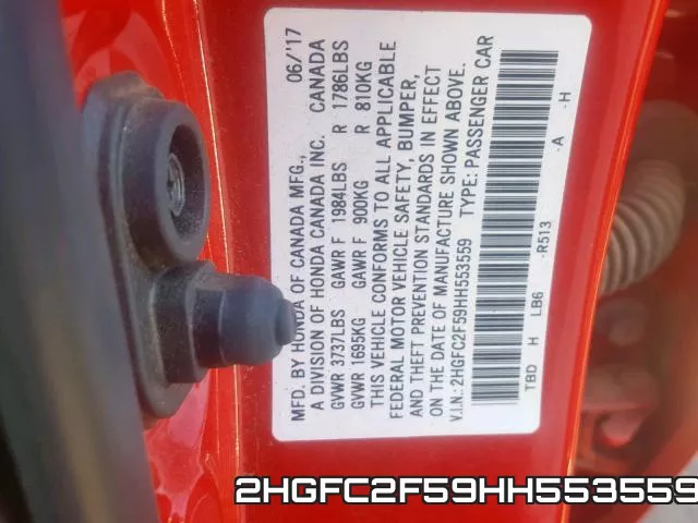 2HGFC2F59HH553559 фото 2
