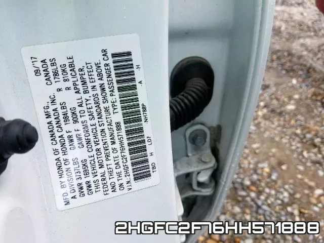 2HGFC2F76HH571888 фото 2