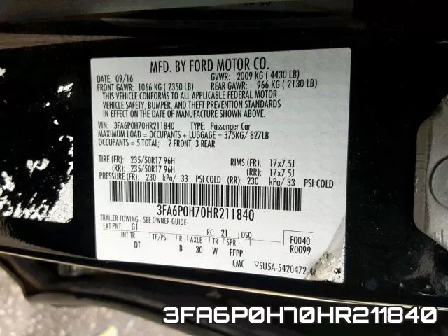 3FA6P0H70HR211840 фото 2