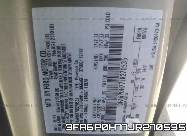 3FA6P0H77JR270535 фото 10
