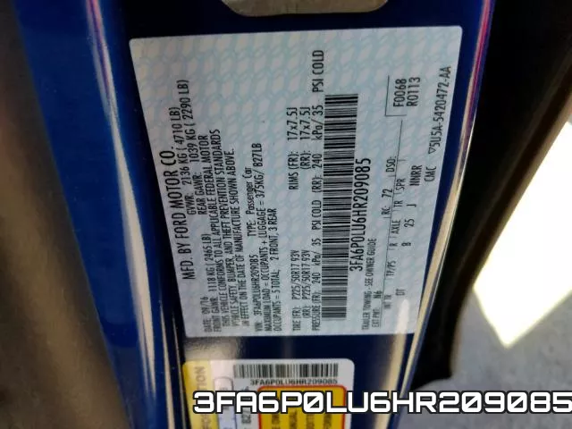 3FA6P0LU6HR209085 фото 2