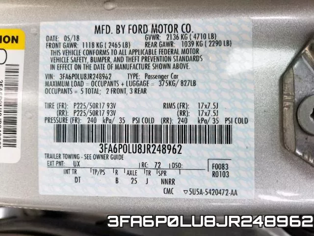 3FA6P0LU8JR248962 фото 2