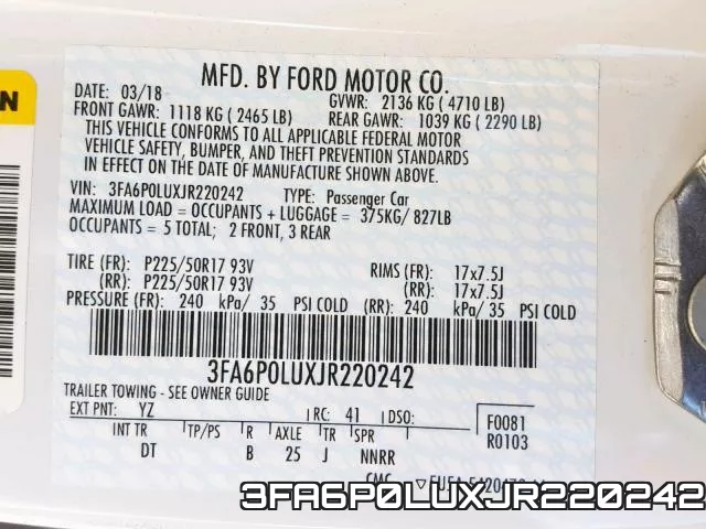 3FA6P0LUXJR220242 фото 2