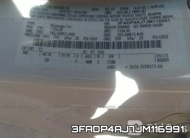 3FADP4AJ7JM116991 фото 10