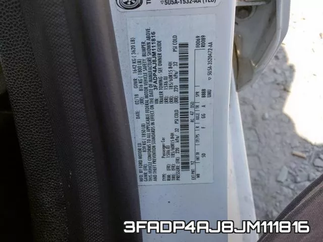 3FADP4AJ8JM111816 фото 2