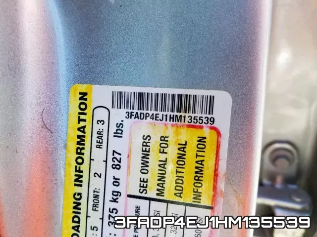 3FADP4EJ1HM135539 фото 2