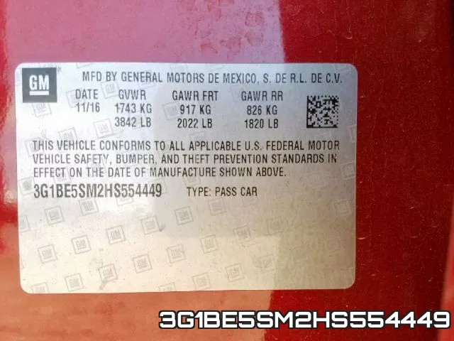 3G1BE5SM2HS554449 фото 2