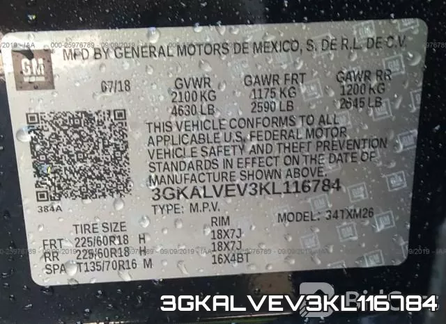 3GKALVEV3KL116784 фото 10