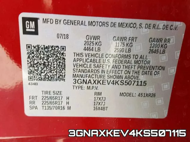 3GNAXKEV4KS507115 фото 2