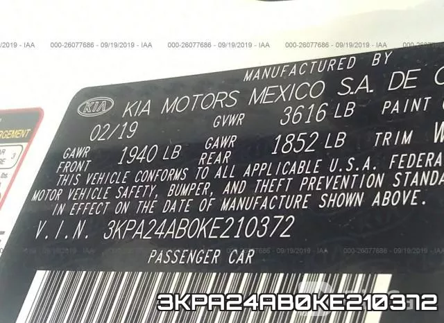 3KPA24AB0KE210372 фото 10
