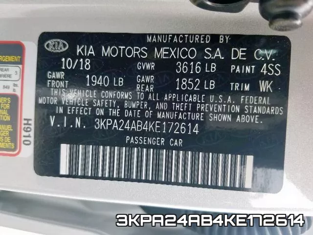3KPA24AB4KE172614 фото 2