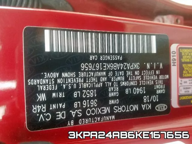 3KPA24AB6KE167656 фото 2