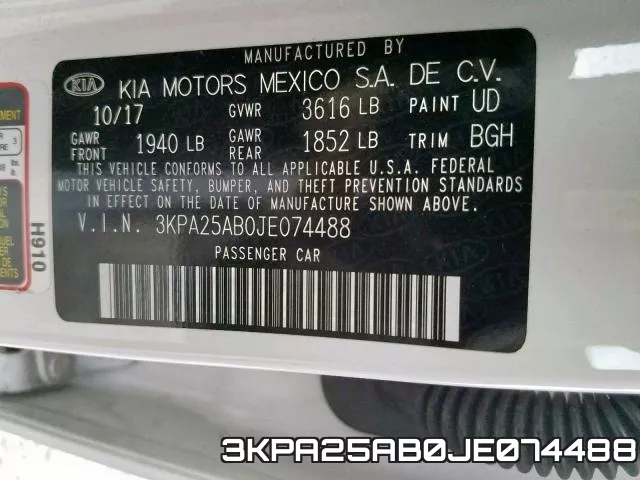 3KPA25AB0JE074488 фото 2