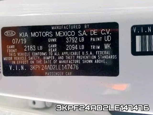3KPF24AD2LE147476 фото 2