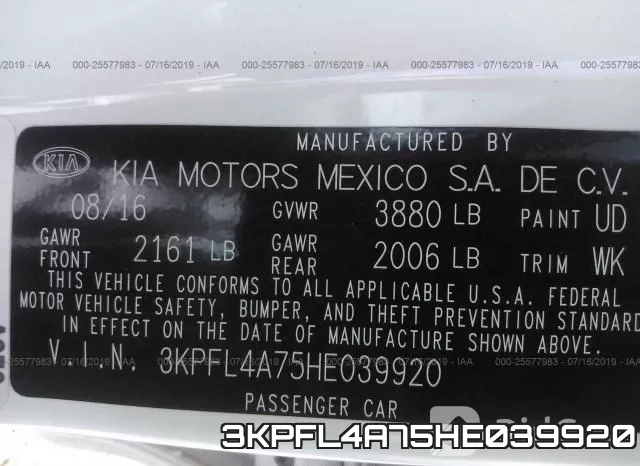 3KPFL4A75HE039920 фото 10
