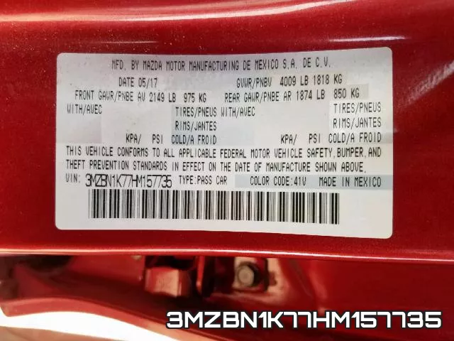 3MZBN1K77HM157735 фото 2