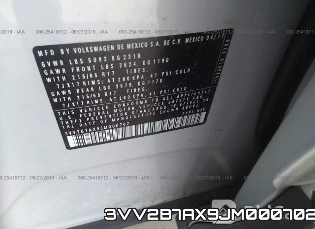 3VV2B7AX9JM000702 фото 10