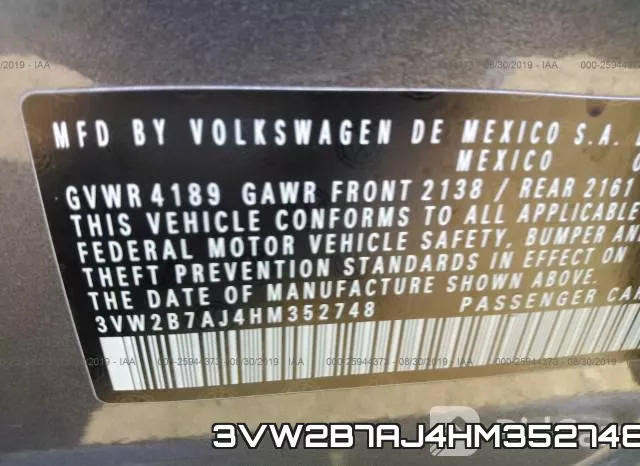3VW2B7AJ4HM352748 фото 10
