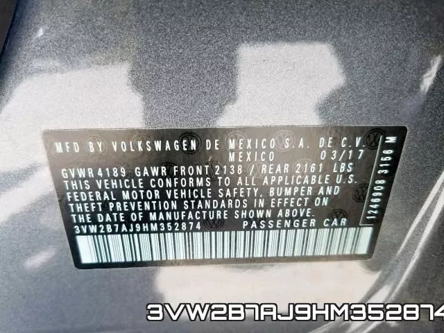 3VW2B7AJ9HM352874 фото 2