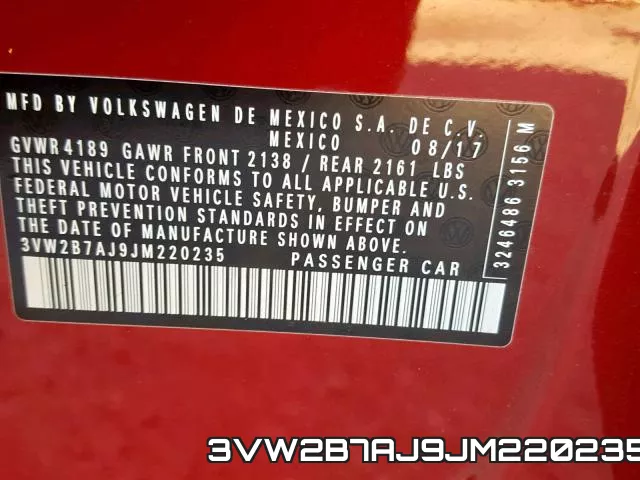 3VW2B7AJ9JM220235 фото 2