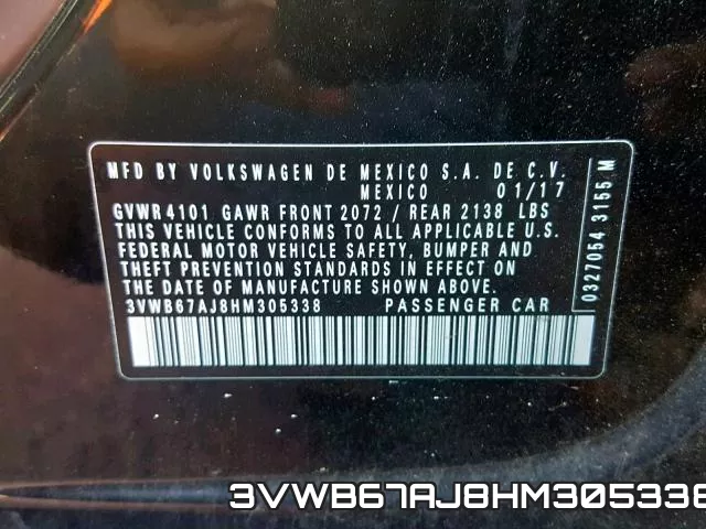 3VWB67AJ8HM305338 фото 2