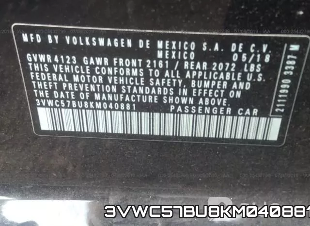 3VWC57BU8KM040881 фото 10