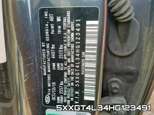 5XXGT4L34HG123491 фото 2