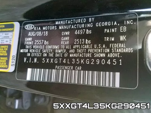 5XXGT4L35KG290451 фото 2