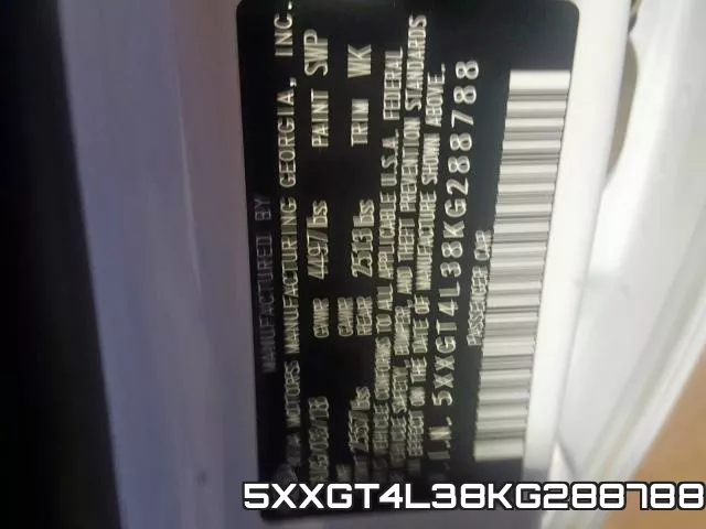 5XXGT4L38KG288788 фото 2