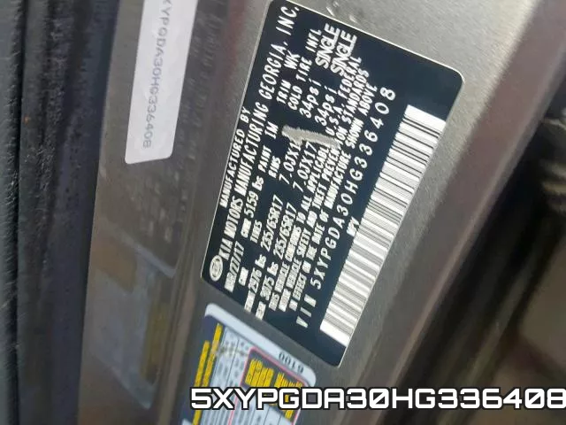 5XYPGDA30HG336408 фото 2
