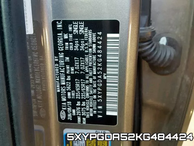 5XYPGDA52KG484424 фото 2